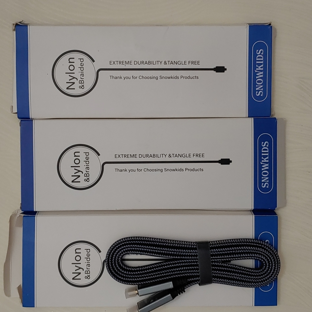 Snowkids 4K HD Cable 6.6 feet, 3 pack